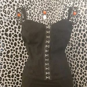 Black corset top with Lace and front clasps